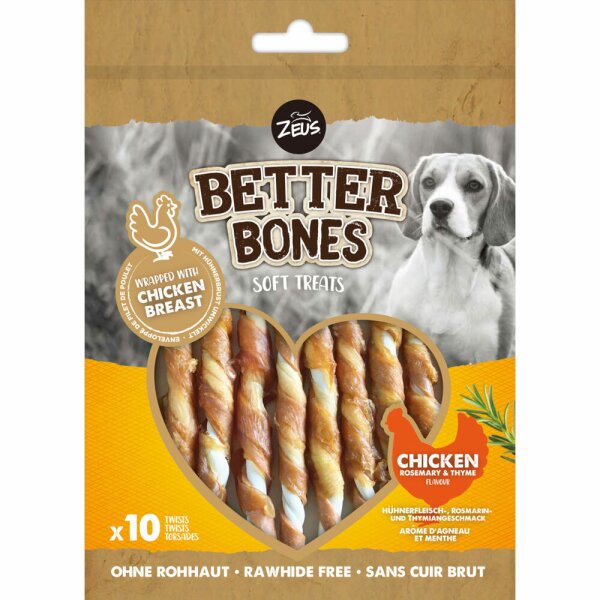 Zeus Better Bones H?hnerfleisch umwickelte Twists mit Rosmarin und Thymian Geschmack