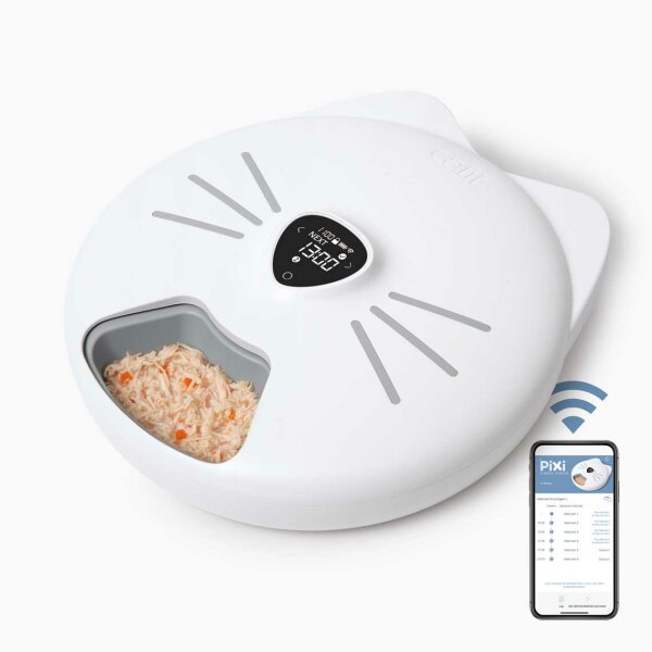 Catit Pixi Smart Futterautomat mit 6 Mahlzeiten für Na? - und Trockenfutter