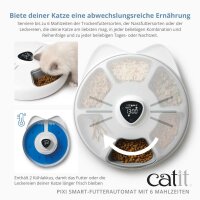Catit Pixi Smart Futterautomat mit 6 Mahlzeiten für Na? - und Trockenfutter