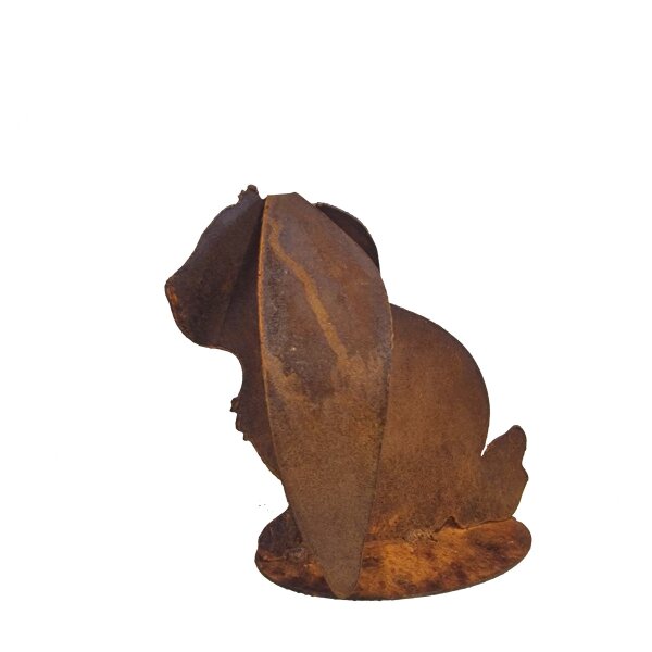 Rostdeko - Hase mit Schlappohren auf Platte H 21cm