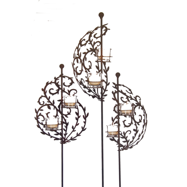 Rostdeko Rankensegel mit Windlichthaltern Stab160cm 1 St?ck