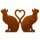 Rostdeko - Herz Katzen HerzKätzchen H: 35cm auf Platte