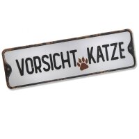Warnschild - Vorsicht Katze - Alte Optik 27x8cm Metall...