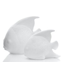 Fisch / Fischfigur in matt-weiß Keramik 32x26,5cm