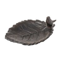 dio Vogeltränke Blatt mit Vogel antikbraun Gusseisen