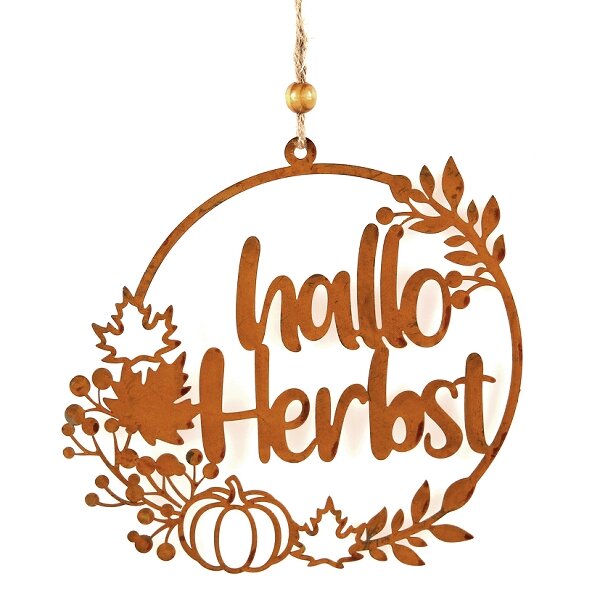 dio Rostdeko Schild Hallo Herbst Spruch ca.16,5cm