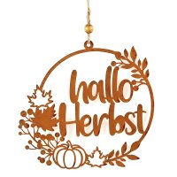 dio Rostdeko Schild Hallo Herbst Spruch ca.16,5cm