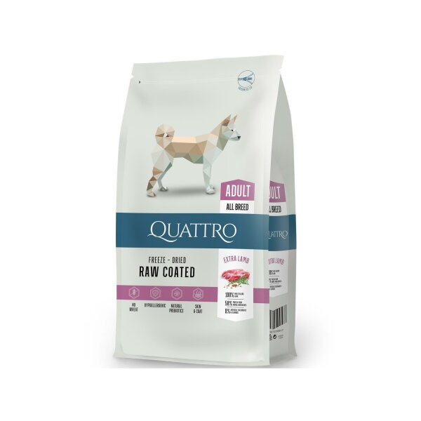 QUATTRO Hunde Trockenfutter Super Premium alle Rassen, Adult Lamm und Reis 3kg