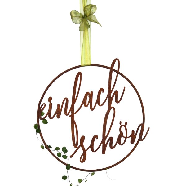 Rostdeko Ring "einfach schön" zum Hängen D:40cm