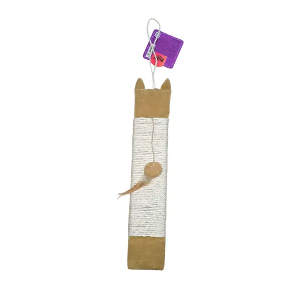 BUBU Pets Katzen Kratzbrett mit Ball und Federn 56x22cm