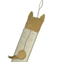 BUBU Pets Katzen Kratzbrett mit Ball und Federn 56x22cm