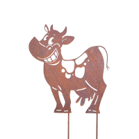 Rostdeko Kuh grinsend lustig zum stecken