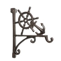 dio Wandhaken mit Steuerrad und Anker Gusseisen