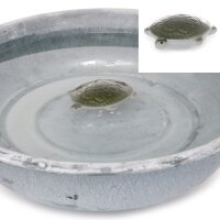 dio Schildkröte Teichdeko schwimmend Porzellan glassiert grau grün
