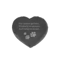 dio Grabdeko Schiefer Herz mit Pfotenabdruck und Spruch