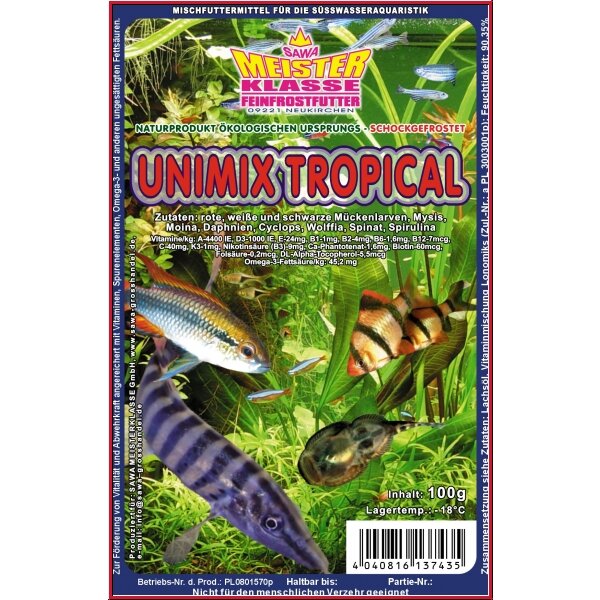 Frostfutter Unimix Tropical 100g