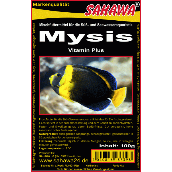 Frostfutter Mysis Schwebegarnele 100g vitaminisiert