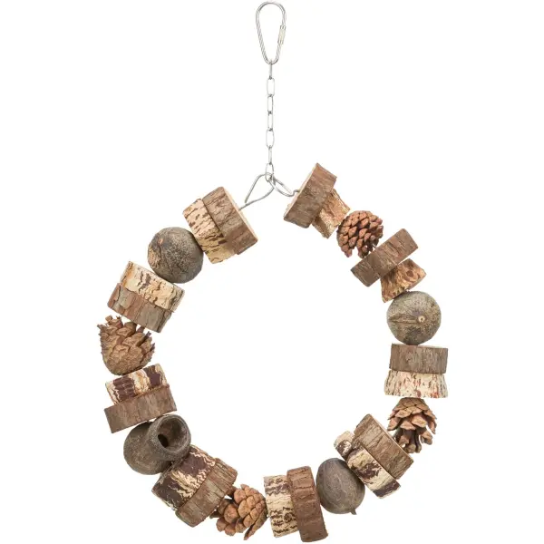 Trixie Ringschaukel aus Holzmit Tannenzapfen D18cm
