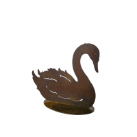 Rostdeko Schwan sitzend klein