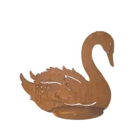 Rostdeko Schwan sitzend gross