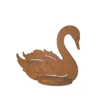Rostdeko Schwan sitzend gross
