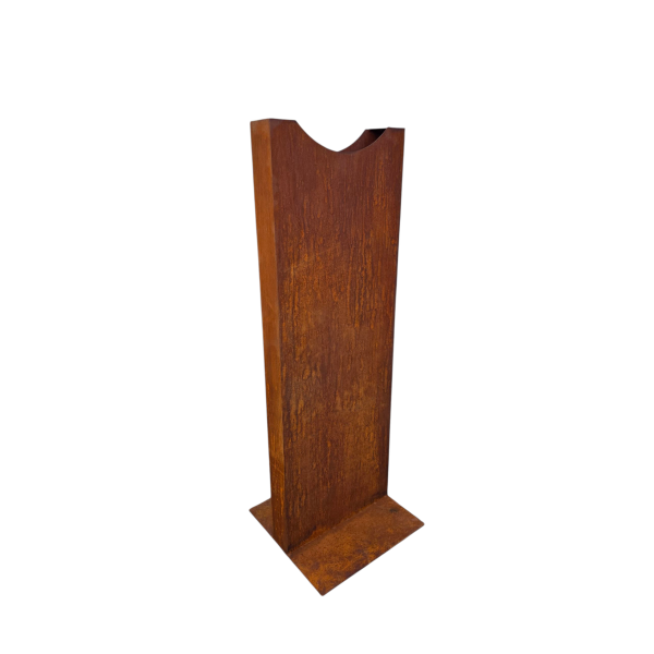 Rostdeko Säule schmal mit Aussparung für Kugel 140x50cm