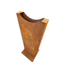 Rostdeko Säule schmal mit Aussparung für Kugel 140x50cm