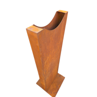Rostdeko Säule schmal mit Aussparung für Kugel 140x50cm