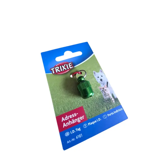 Trixie Adressanhänger Kapsel Metall grün
