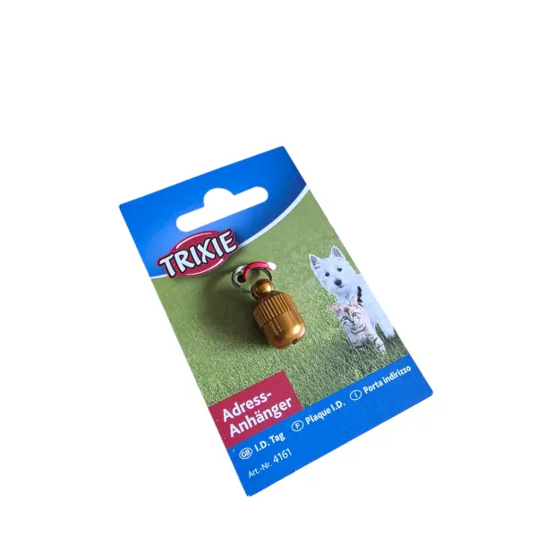 Trixie Adressanhänger Kapsel Metall gelb orange