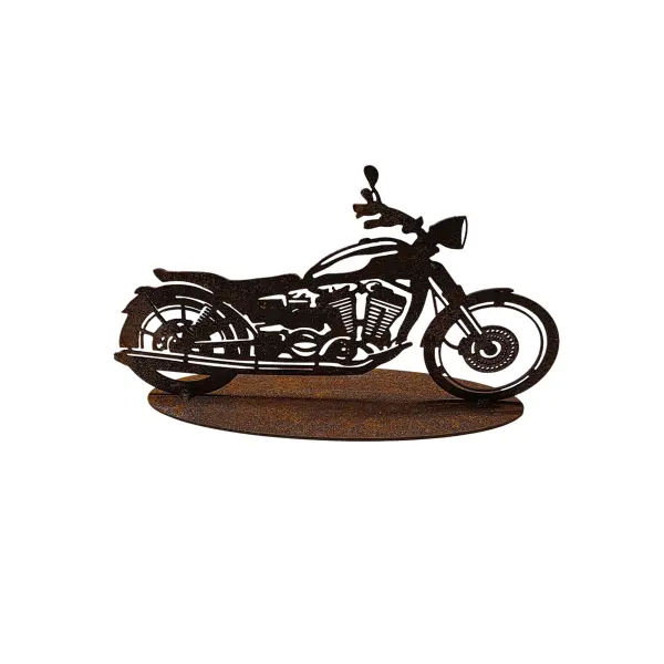 Rostdeko Motorrad auf Platte 22,5cm