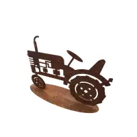 Rostdeko Trecker auf Platte 32cm