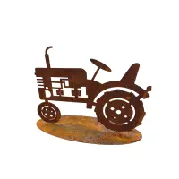 Rostdeko Trecker auf Platte 40cm