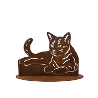 Rostdeko Katze auf Platte