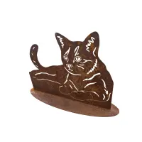 Rostdeko Katze auf Platte