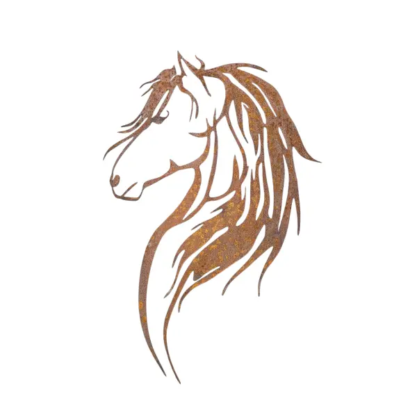 Rostdeko Pferde Kopf Wandbild