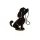 Rostdeko Hund mit Leine im Maul 20x20cm