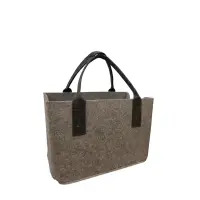 Gilde Tasche aus Filz hellgrau mit dunkelgrauen Pfoten