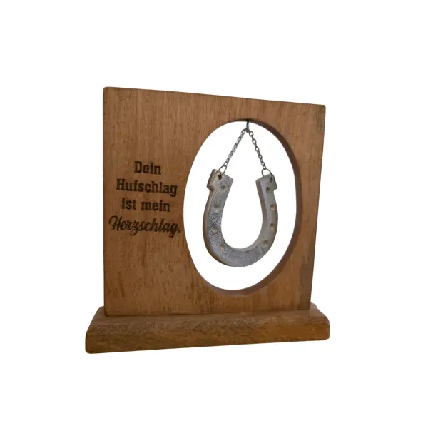 Gilde Standrelief Pferd Hufeisen Spruch Dein Hufschlag ist mein Herzschlag