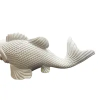 Gilde Tischleuchte Fisch Koi Kunstharz weiß