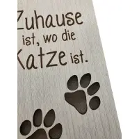Gilde Bilderrahmen Hund Katze Spruch braun weiss Zuhause ist wo die Katze ist