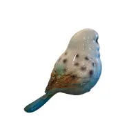 Gilde Wellensittich Figur Kunstharz blau weiss