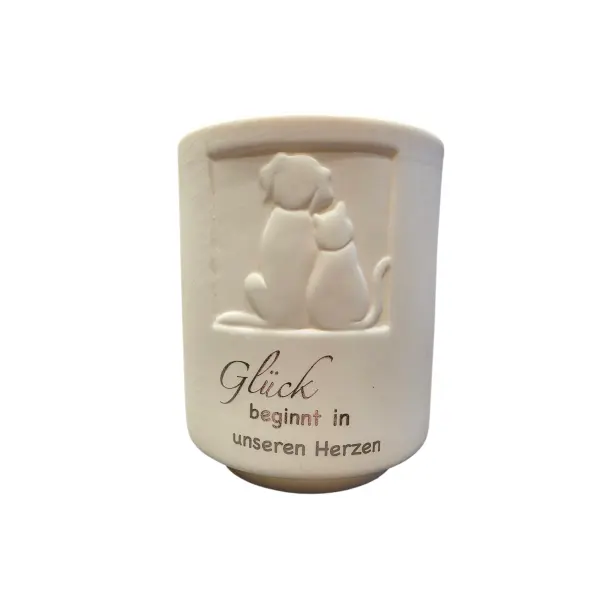 Gilde Windlicht Tierliebe Glück beginnt in unseren Herzen