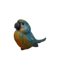 Figur Ara Papagei Kunstharz gelb blau
