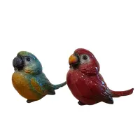 Gilde Figur Ara Papagei Kunstharz gelb blau
