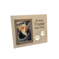Fotorahmen Hund Katze Spruch MDF braun weiß Die...