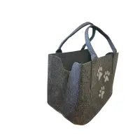 Gilde Tasche aus Filz dunkelgrau mit hellgrauen Pfoten