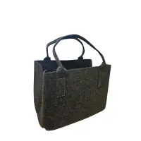 Gilde Tasche aus Filz dunkelgrau mit hellgrauen Pfoten