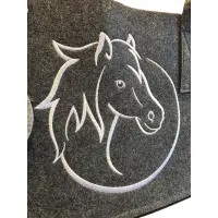 Gilde Filztasche mit Pferdekopf bestickt dunkelgrau