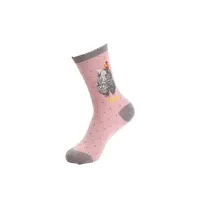 Wrendale Designs Socken mit Huhn altrosa grau
